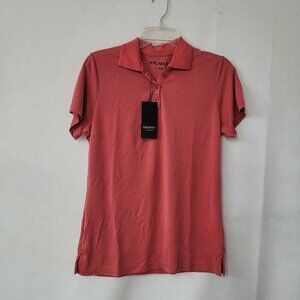 Krumba Golf Polo Shirt Womens L Red Modal Short Sleeve Performance Wear New Flaw